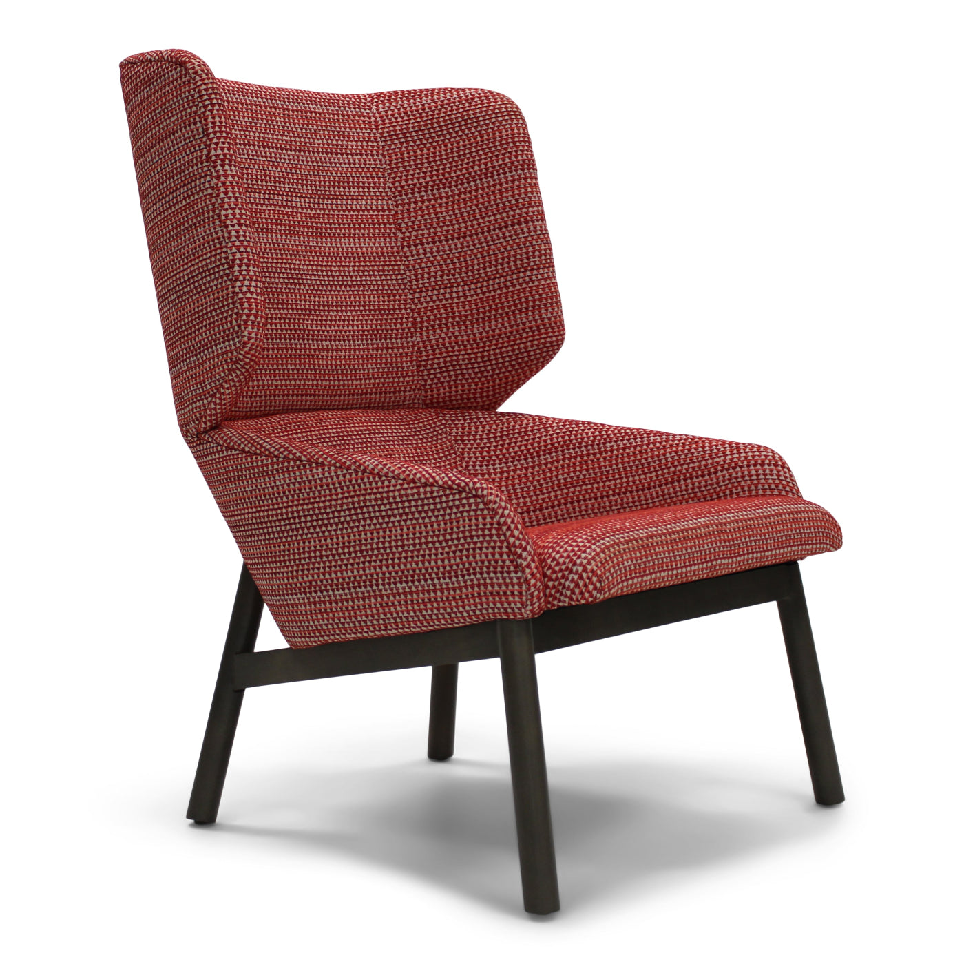 Red textured armchair on a white background