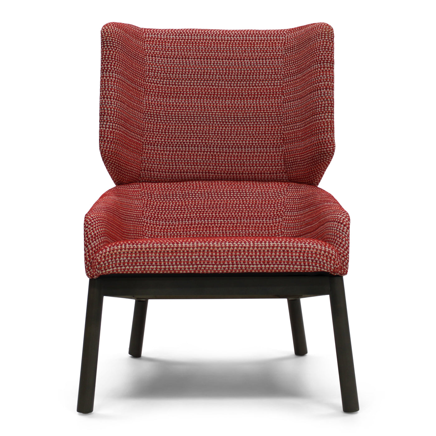 Red textured armchair on a white background