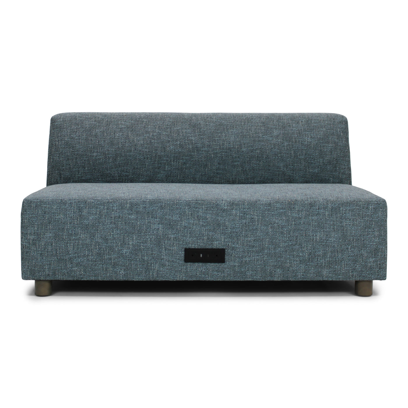 Gray fabric sofa on a white background